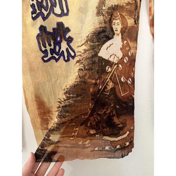 RARE JEAN PAUL GAULTIER MAILLE LONG SLEEVE MESH TOP MED JAPANESE GEISHA ASIAN - Picture 3 of 12